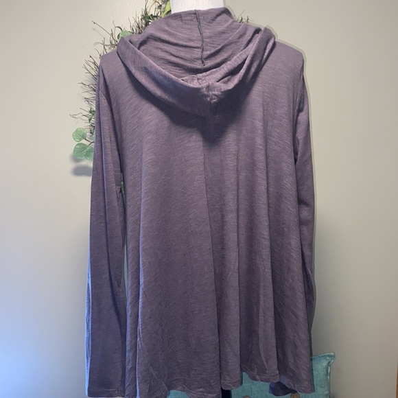 Andrea Jovine lightweight Hooded hi-lo top with flared hemline Cotton/modal med - Picture 3 of 11